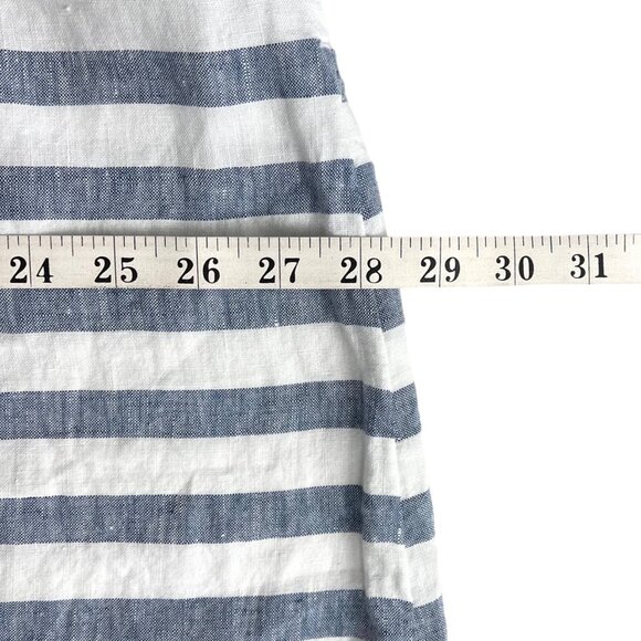 J. Jill Love Linen Womens Blue & White Striped Maxi Skirt Side Button Size 3X - Picture 13 of 14